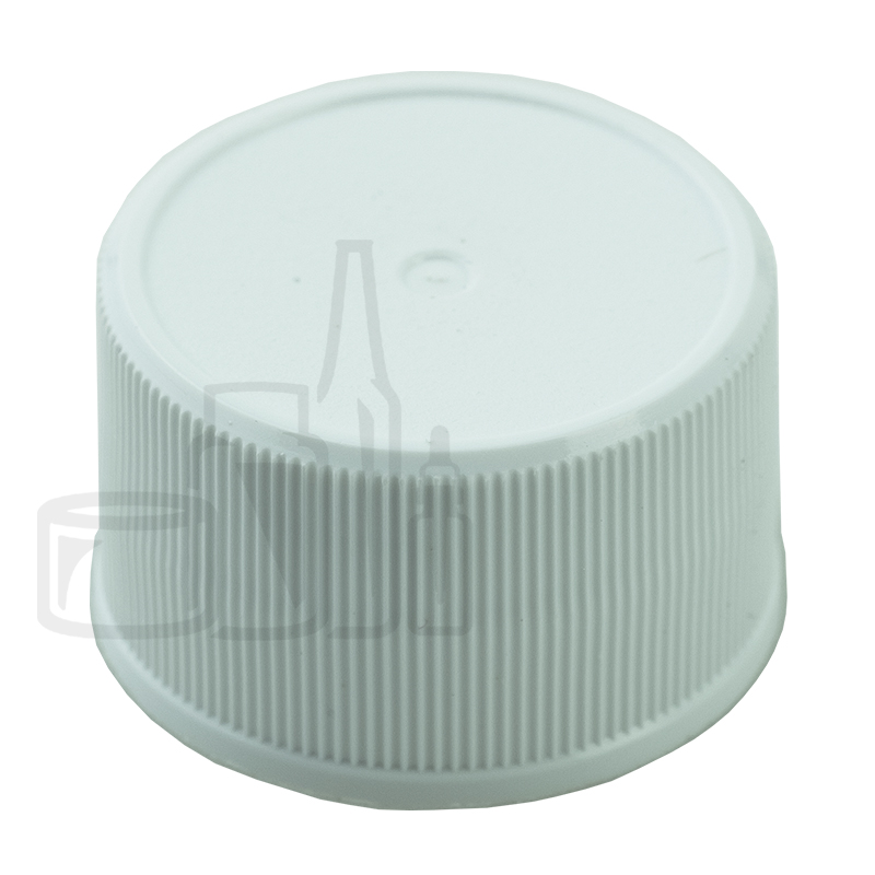 White CT Ribbed PP Closure w/F217 Liner - 28/410
