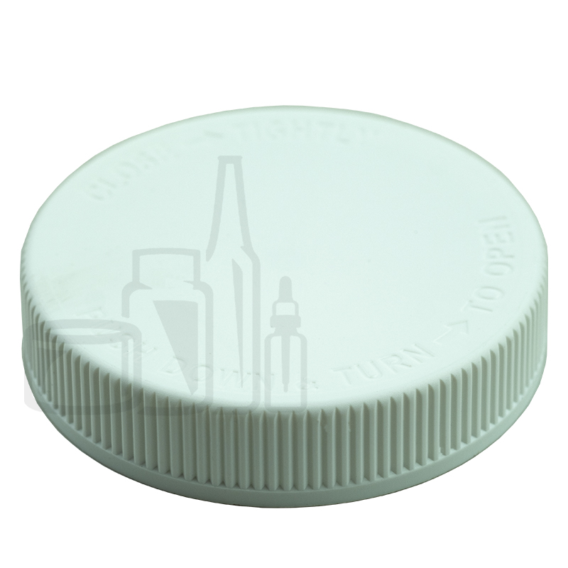 White Ribbed CRC (Child Resistant Closure) Cap 70-400 Text HS035.20F Liner(530/cs)