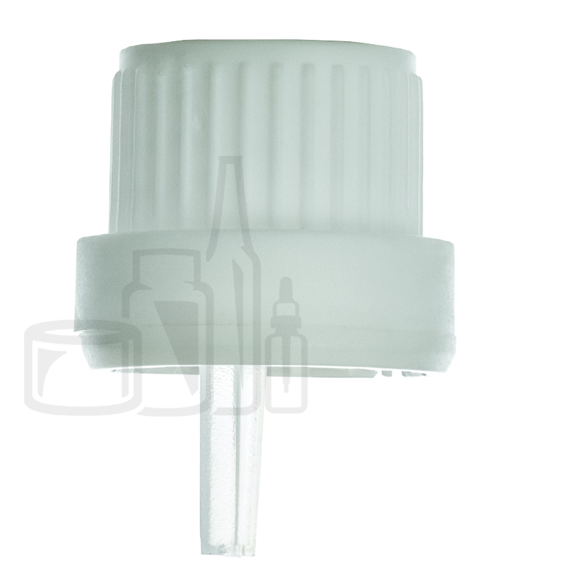 White 18mm Tamper Evident Dropper Cap with Inverted Dropper Tip(5000/case)