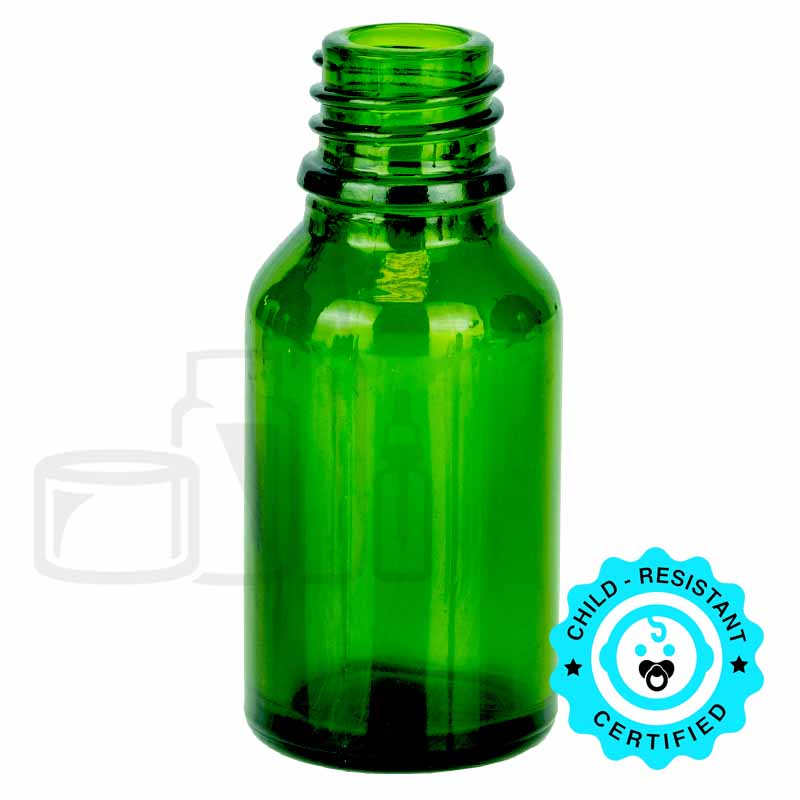 10ml Green Glass Euro Round Bottle 18-415(768/cs)