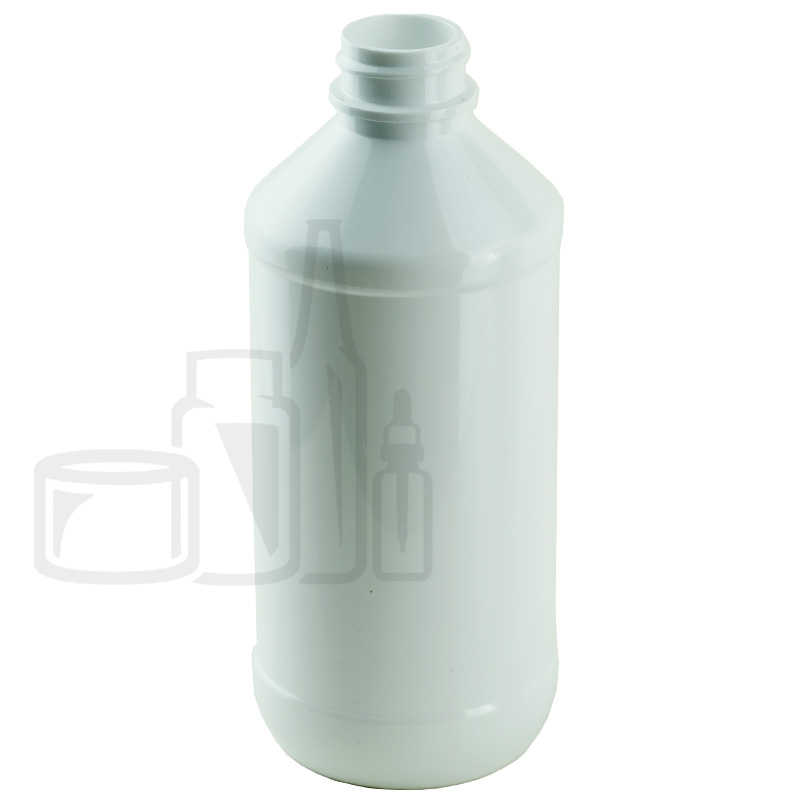 8oz PET Plastic White Modern Round Bottle 24-400(308/case)