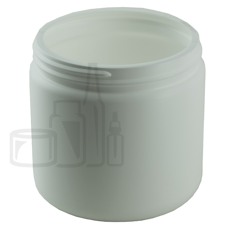 WHITE 16oz HDPE Plastic Jar 89/400 (143/tray)