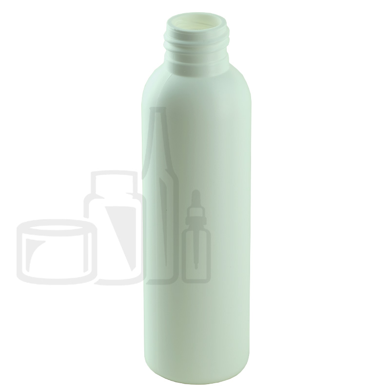 4oz (120ml) WHITE Cosmo Round PET Plastic Bottle 24-410(550/cs)