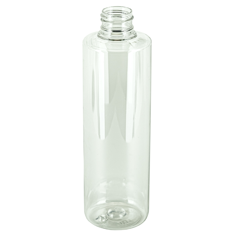 8oz Clear PET Plastic Cylinder Bottle 24-410 (381/case)