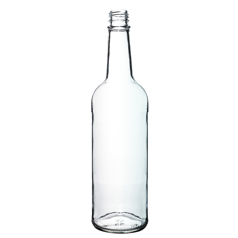 750ml Clear Tamper Evident Glass Liquor Bottle (12/cs)
