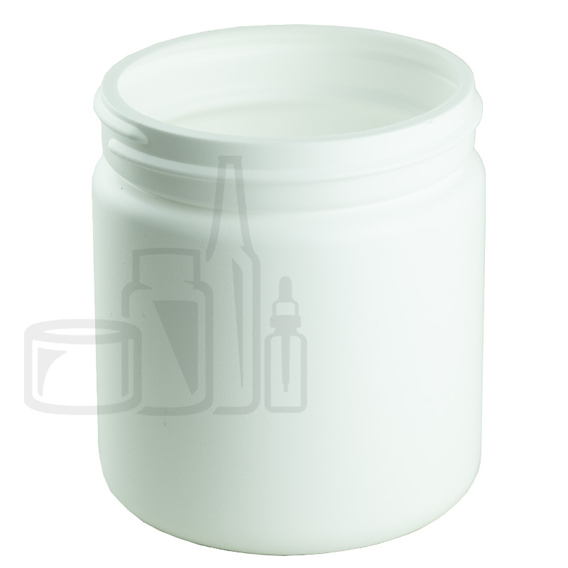 8oz White HDPE Plastic Jar 70-400 Neck Finish(432/cs)