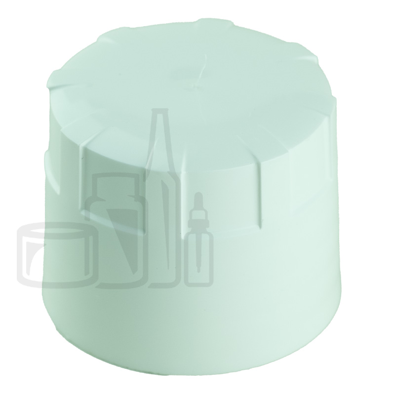 White PP 38-430 buttress cap with unprinted heat induction (.035” FS M-1) liner for HDPE Plastic - 900/case