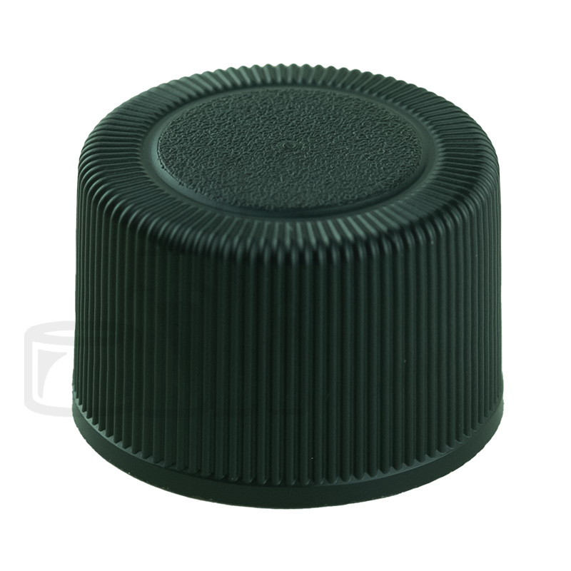 Black Ribbed PP Cap 20-410 with Plug Seal - 7500/case