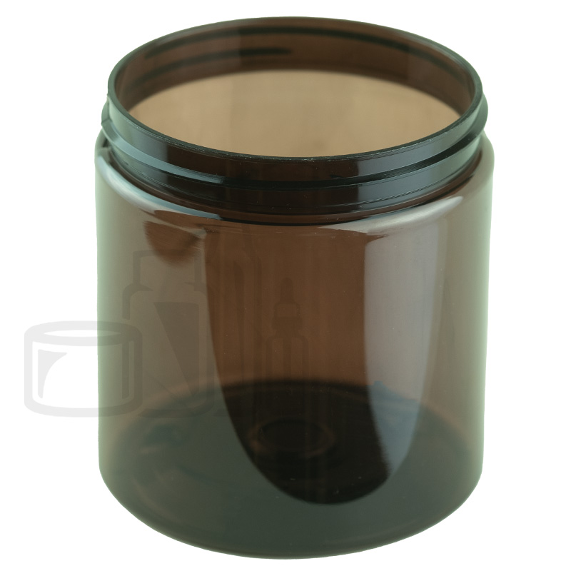 8oz Dark Amber PET Plastic Straight Sided Jar 70-400 Neck Finish (392/case)