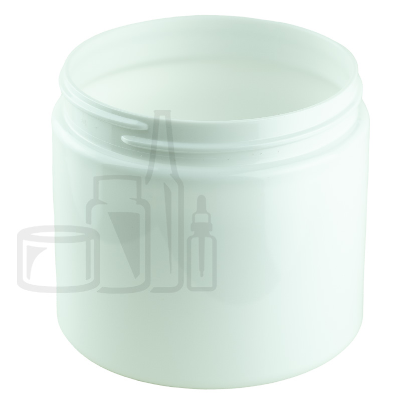 16oz White PET Plastic Straight Sided Jar 89-400 Neck Finish (168/case)