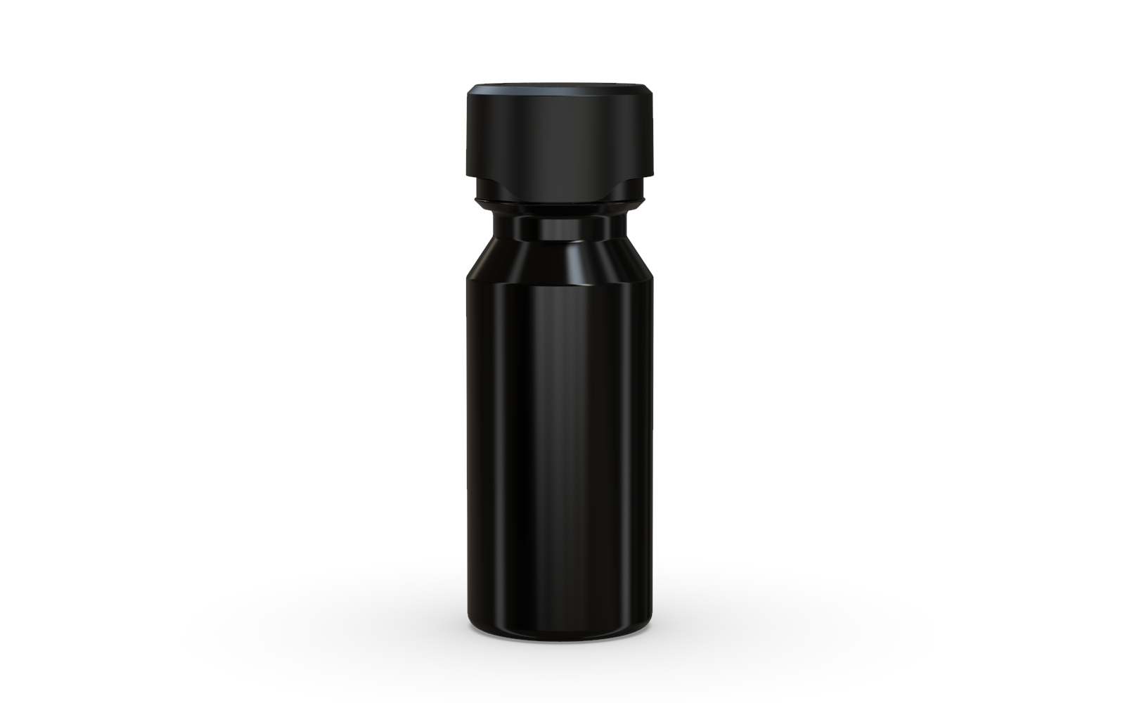 60ML Aviator CR Shot Bottle with Friction Fit Closure & Tamper break-off band (Opaque Black Bottle with Opaque Black Closure) - 500/case