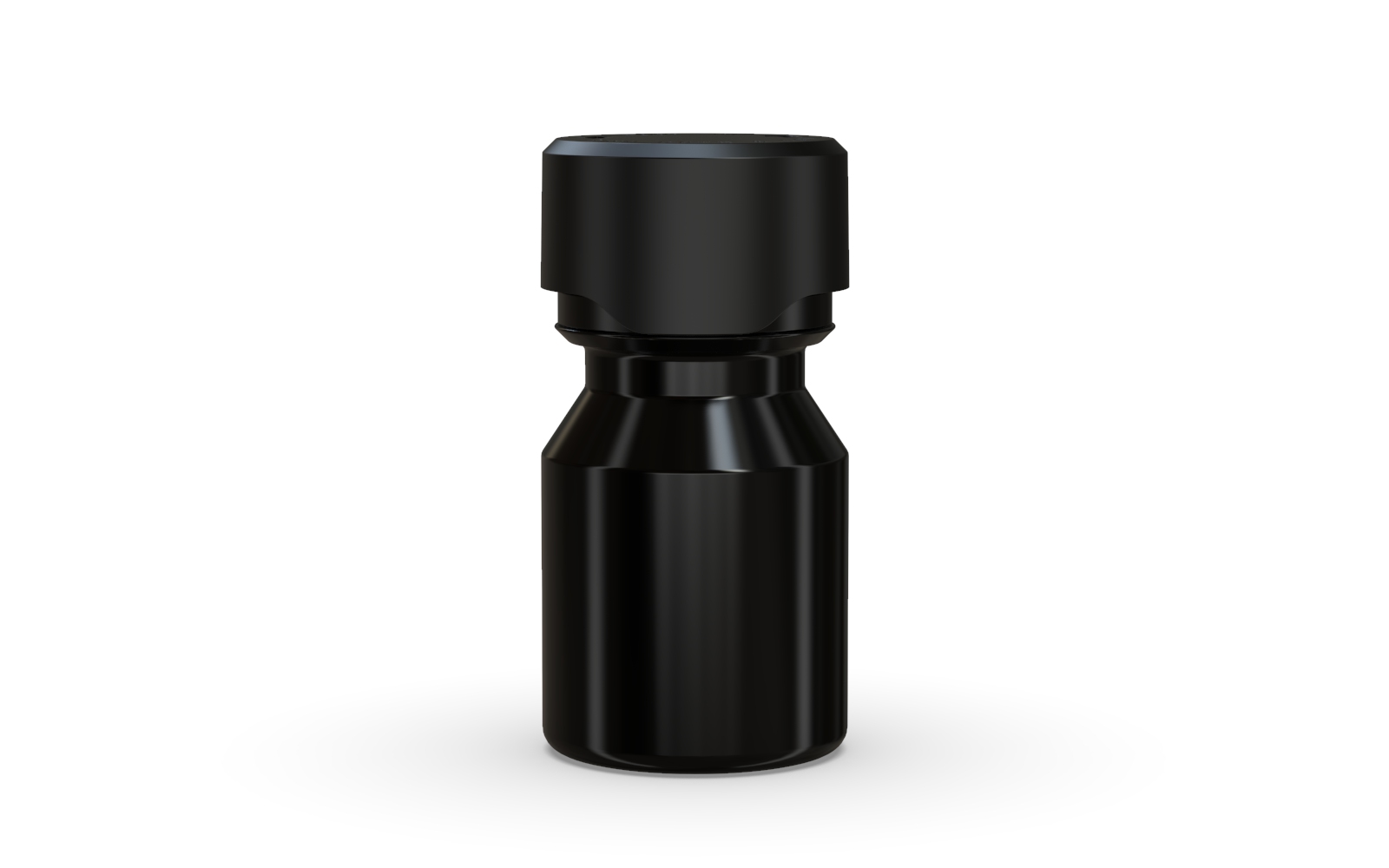 30ML Stubby Aviator CR Shot Bottle with Friction Fit Closure & Tamper break-off band (Opaque Black Bottle with Opaque Black Closure) - 800/case