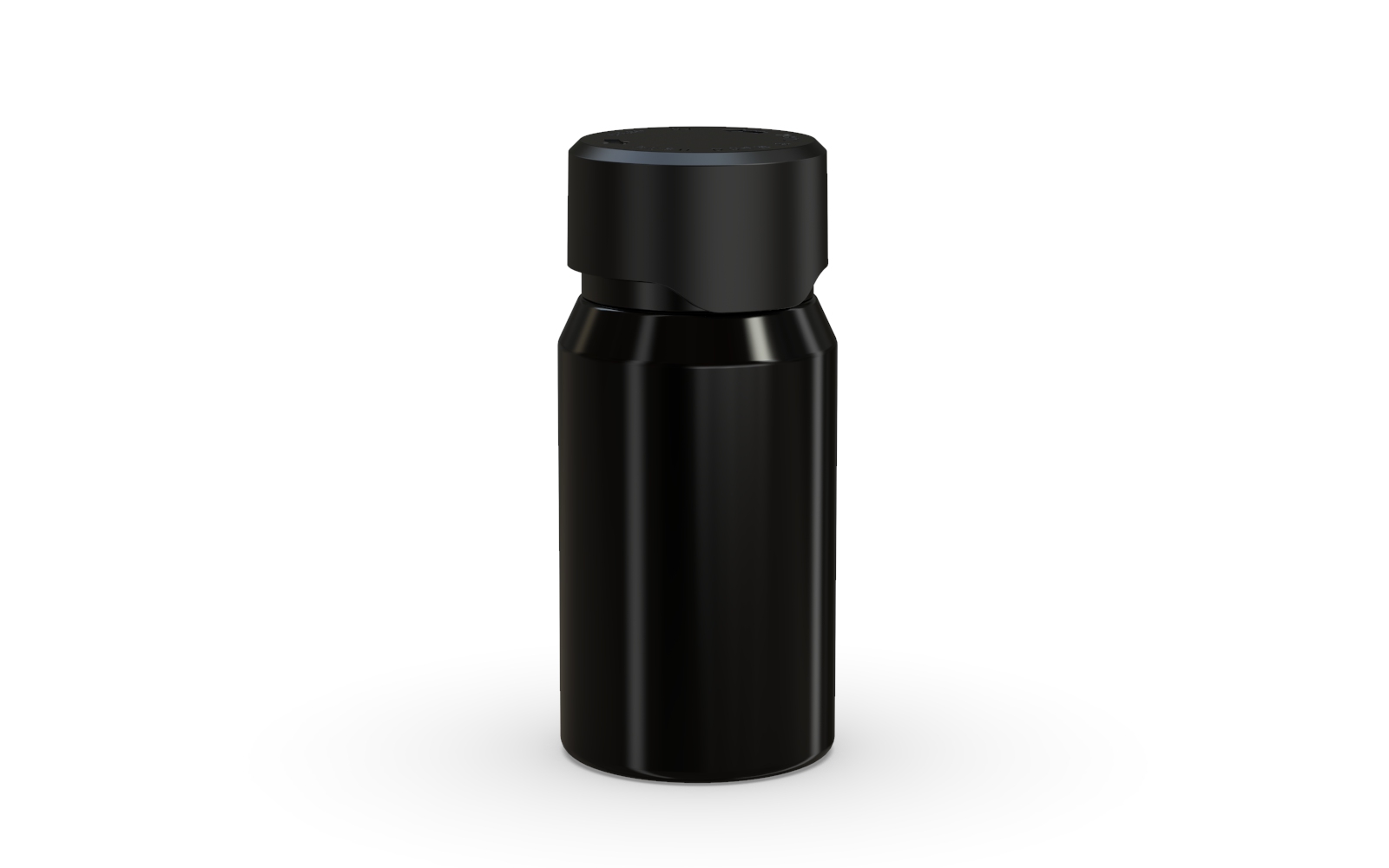 60ML Mini Aviator CR Shot Bottle with Friction Fit Closure & Tamper break-off band (Opaque Black Bottle with Opaque Black Closure) - 500/case