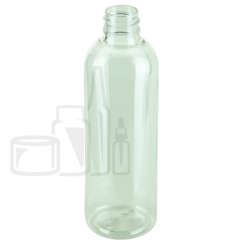 4oz (120ml) Clear Cosmo Round PET Plastic Bottle 20-410(504/case)