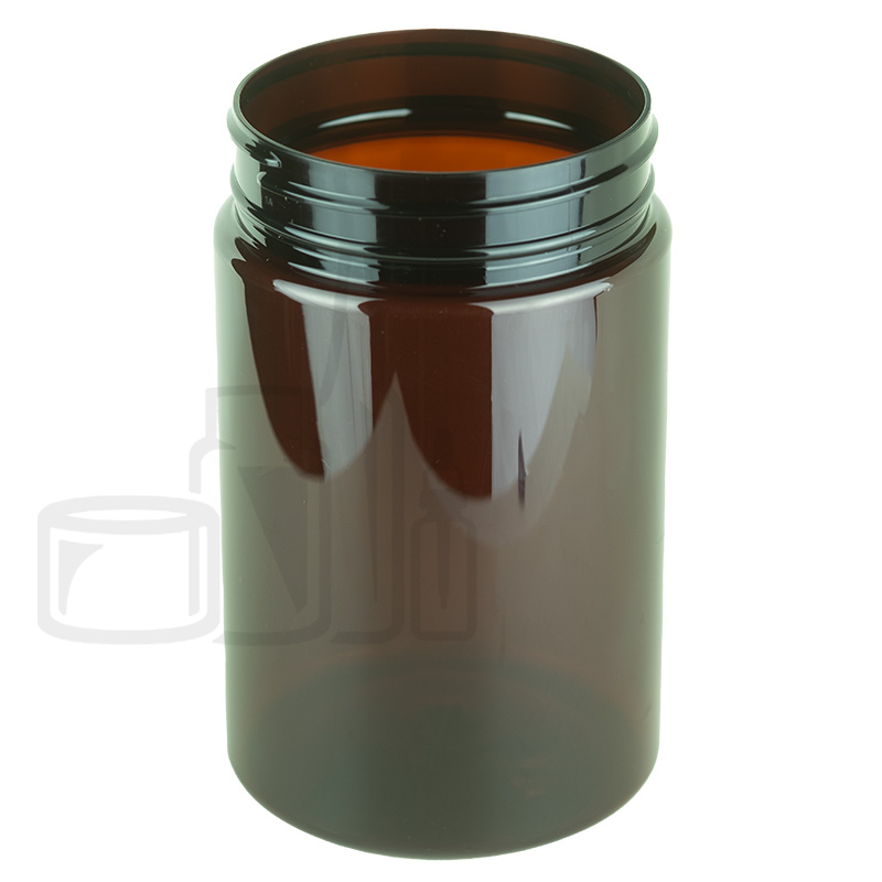 32oz Amber PET Plastic Round Jar with 89-400 Neck Finish(2160/pallet)
