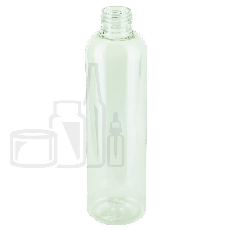 8oz Clear Bullet Round PET Plastic Bottle with 24-410 Neck Finish (426/cs)