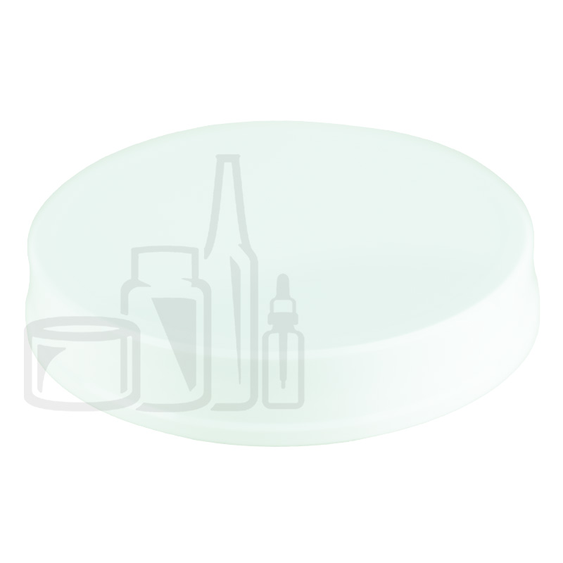 120mm White Smooth Deep skirt Cap with Vented Unprinted Universal HIS Liner - 252/case