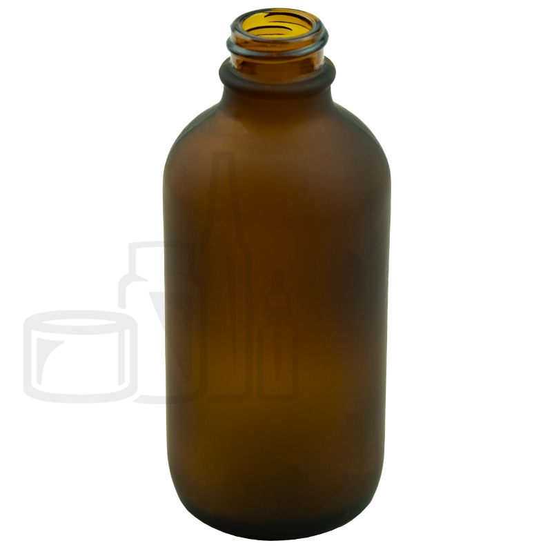 4oz Frosted Amber Glass Boston Round Bottle with 22-400 Neck Finish(112/cs)