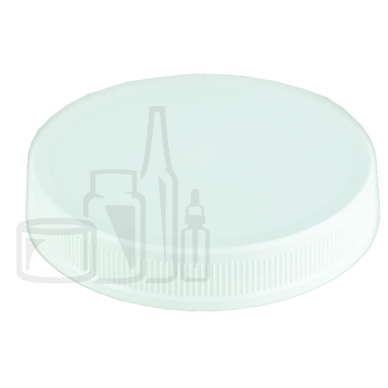 120mm White Ribbed Deep skirt Cap with Vented Unprinted Universal HIS Liner - 252/case