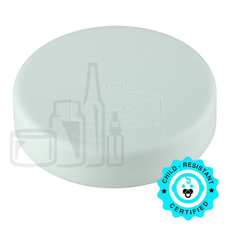 White Smooth Skirt CRC (Child Resistant Closure) Cap 70-400 Pictorial FS 5-9/S70 Liner - 530/case