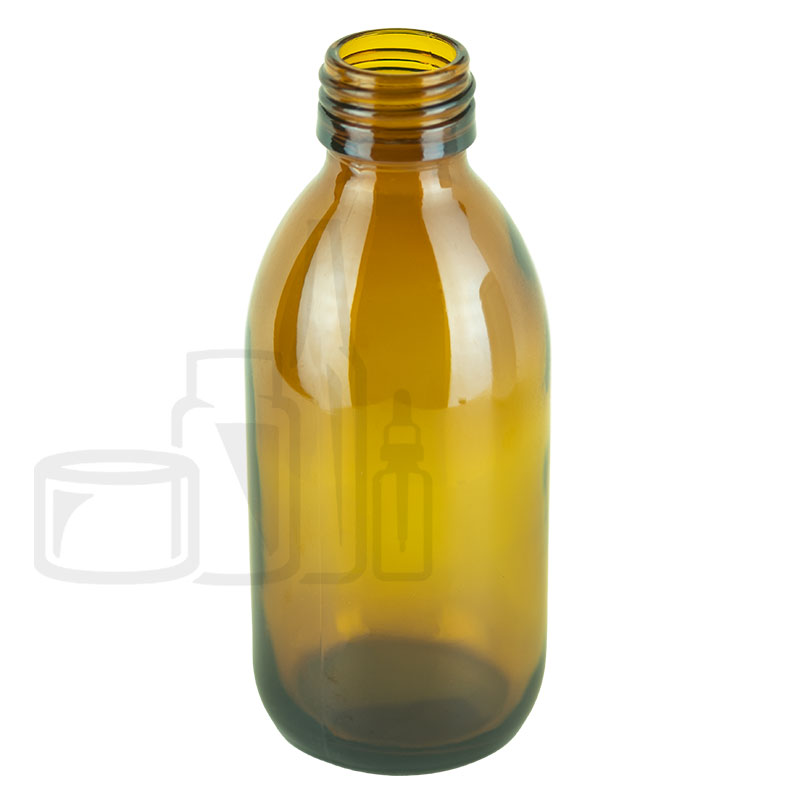 6oz Amber Glass Winchester Round Bottle 28-400 Neck Finish