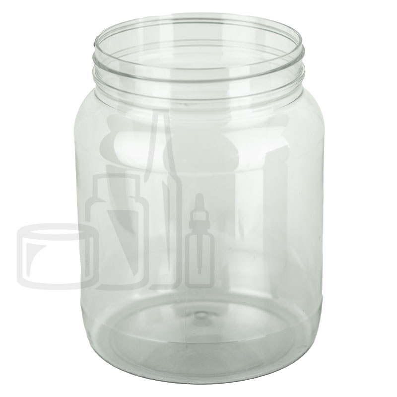 64oz Clear PET Plastic Round Jar with 110-400 Neck Finish(Tray Packs) 504/pallet