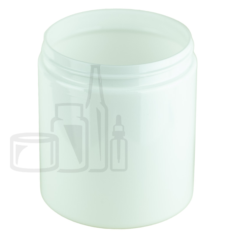 19oz White PET Plastic Straight Sided Jar 89-400 Neck Finish (Tray Packs)