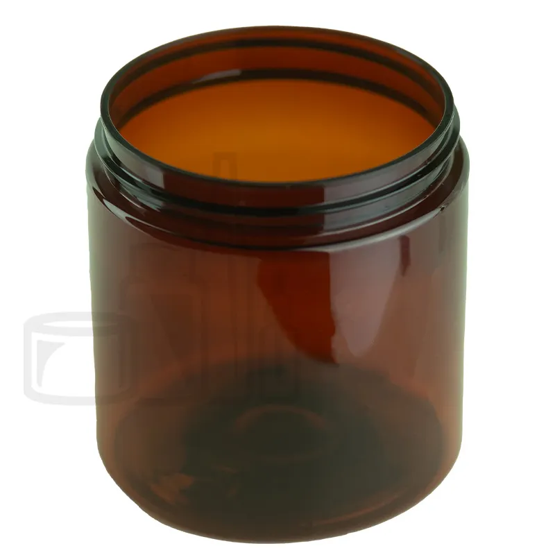 8oz Amber PET Plastic Straight Sided Jar 70-400 Neck Finish (480/case)