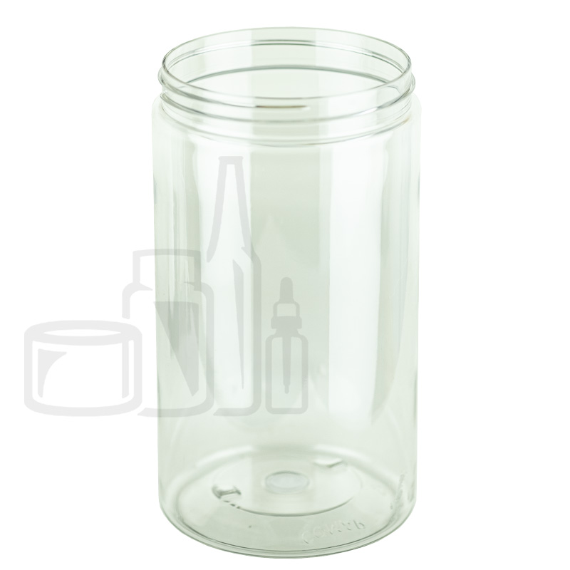 32oz Clear PET Plastic Round Jar with 89-400 Neck Finish (99/case)