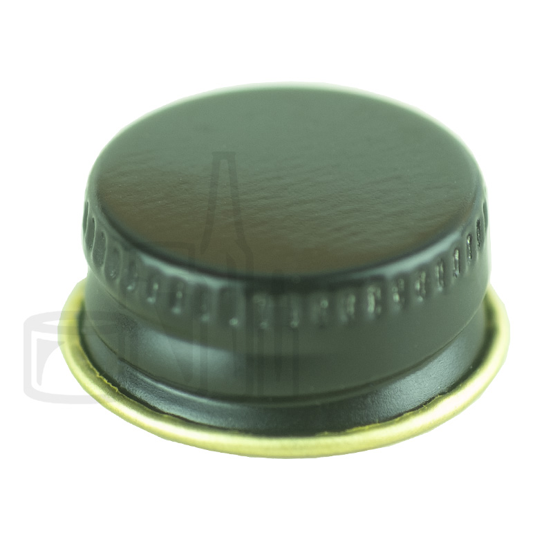 Black Aluminum 20-400 Lid with Pulp Liner and Gold Rim (9200/cs)