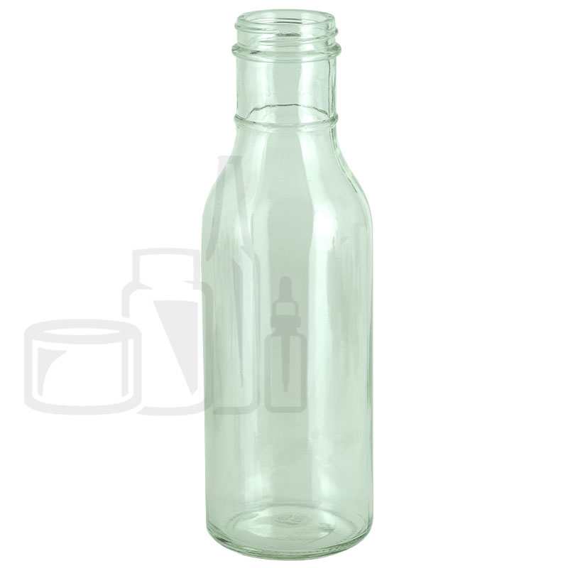 12oz Flint Glass Ring Neck Sauce Bottle with 38-400 Neck Finish (12 pack)