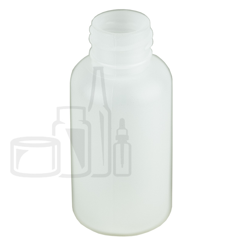 2oz Natural HDPE Plastic Boston Round Bottle 24-410 Neck Finish (795/cs)