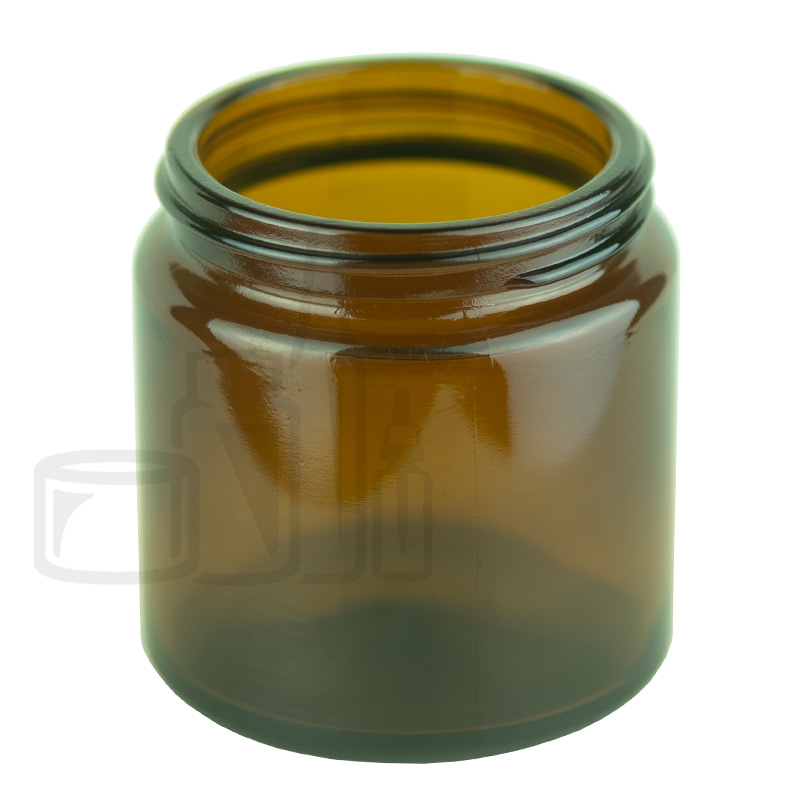 4oz Amber Glass Straight Sided Short Jar 58-400 Neck Finish (42/Sleeve)