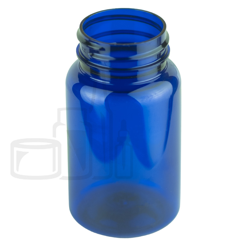 100cc Blue PET Plastic Packer Bottle 38-400 Neck Finish