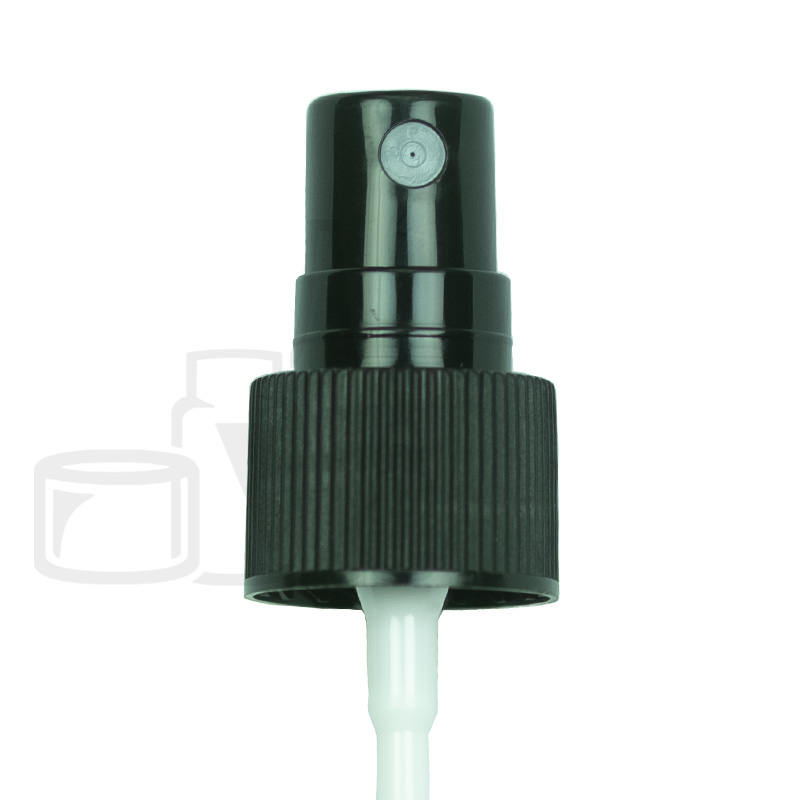 20-410 Black Ribbed Skirt PP Plastic Fine Mist Sprayer - 76mm Dip Tube (2000/case)