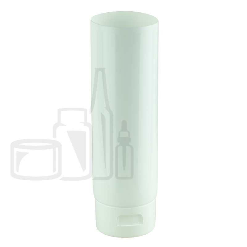 50mm*140mm multi-layer LDPE tube 6oz, white glossy varnish head style 22-400 orifice 6mm white smooth screw on cap WITH 6MM ORIFICE induction seal
