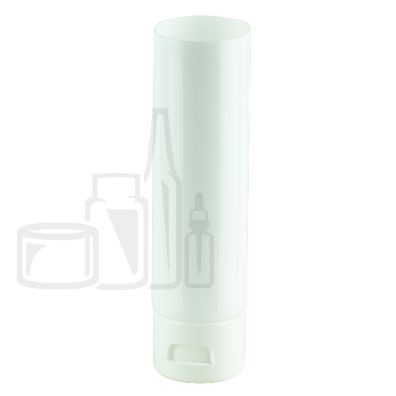 35mm*105mm multi-layer LDPE tube 2oz, white glossy varnish head style M8 orifice 4mm white smooth screw on cap WITH 3.5MM ORIFICE induction seal