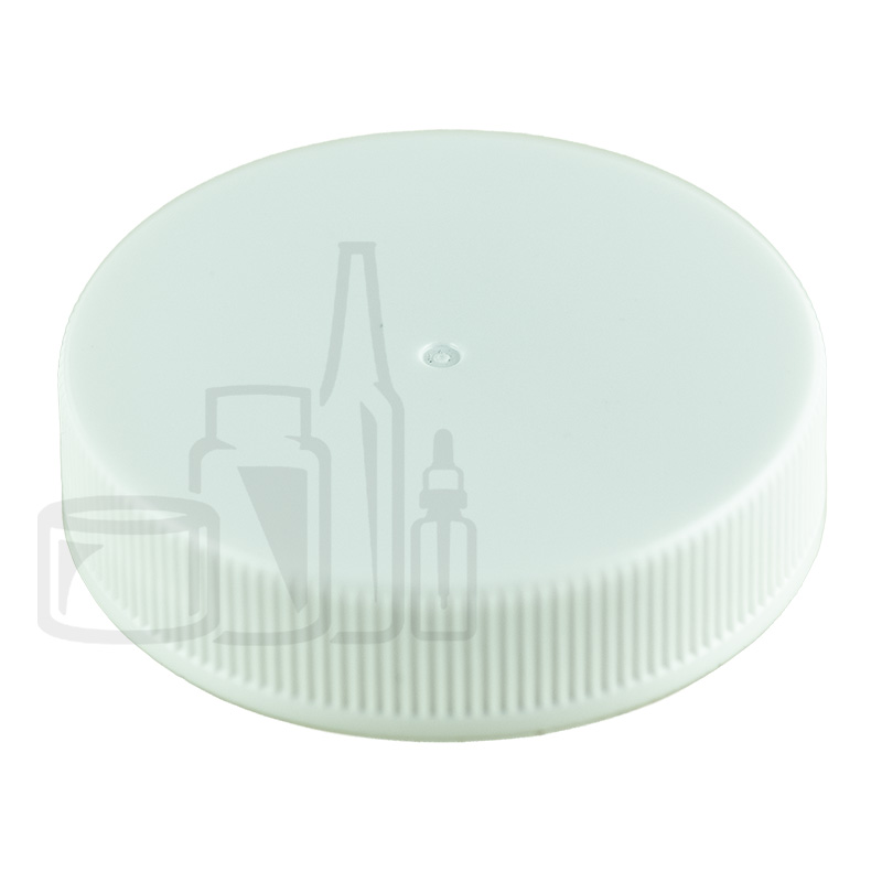 45-400 White Ribbed Skirt PP Continuous Thread Lined Closure - Lift N Peel Liner