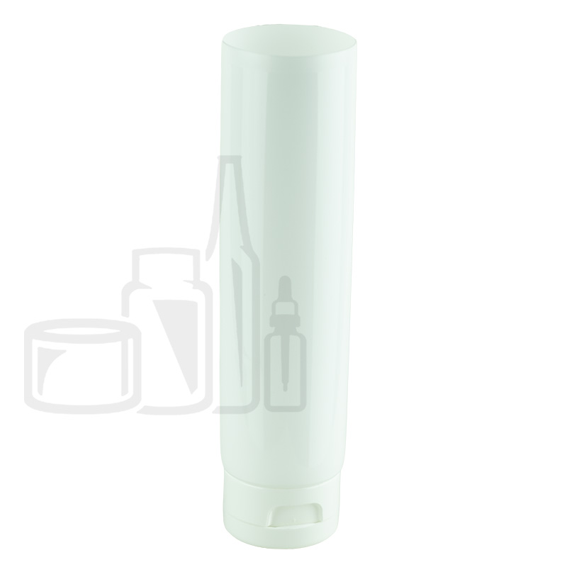 40mm*140mm multi-layer LDPE tube 4oz, white glossy varnish head style M8 orifice 6mm white smooth screw on cap WITH 5MM ORIFICE induction seal