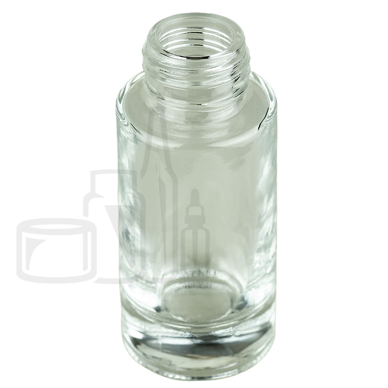 Stock 30ml straight sided glass bottle, clear