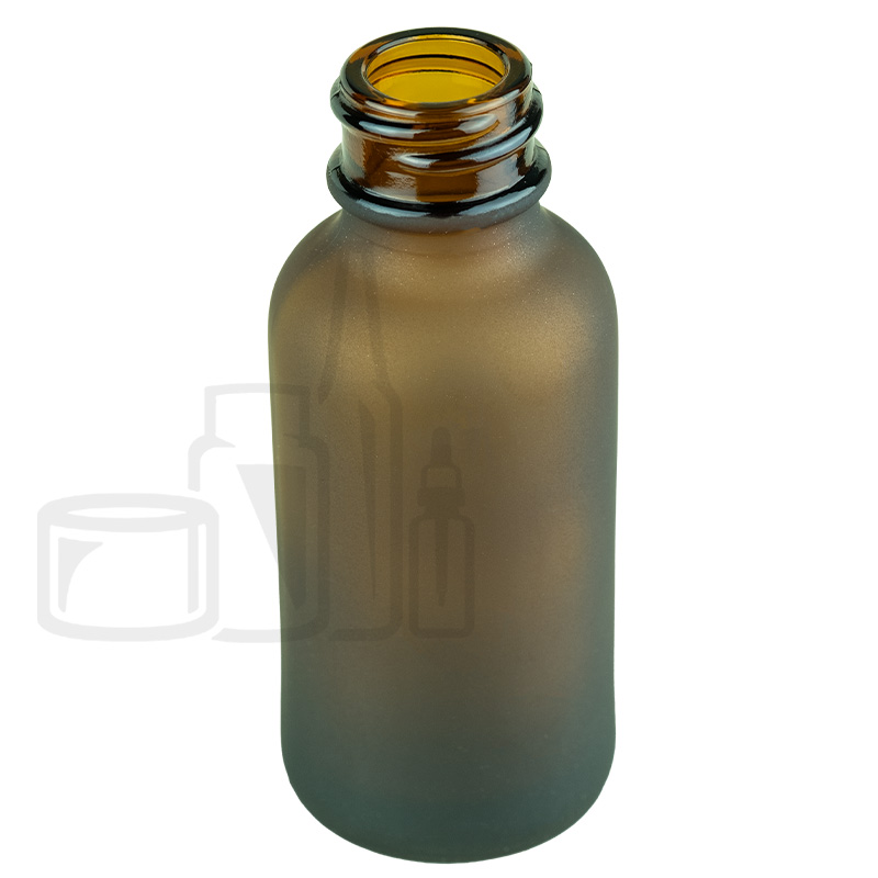 Stock 30ml frosted amber glass bottle, Boston Round