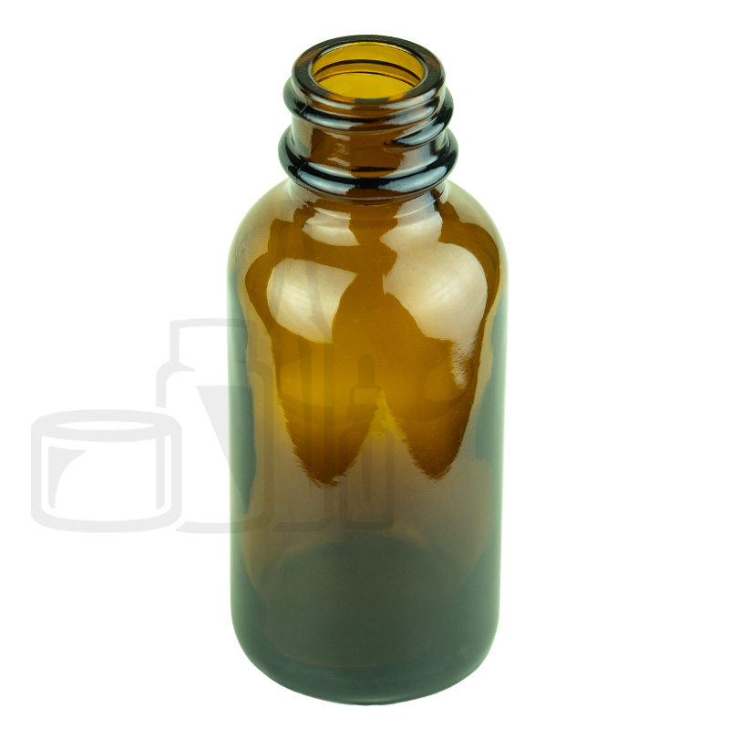 Stock 30ml amber glass bottle, Boston Round