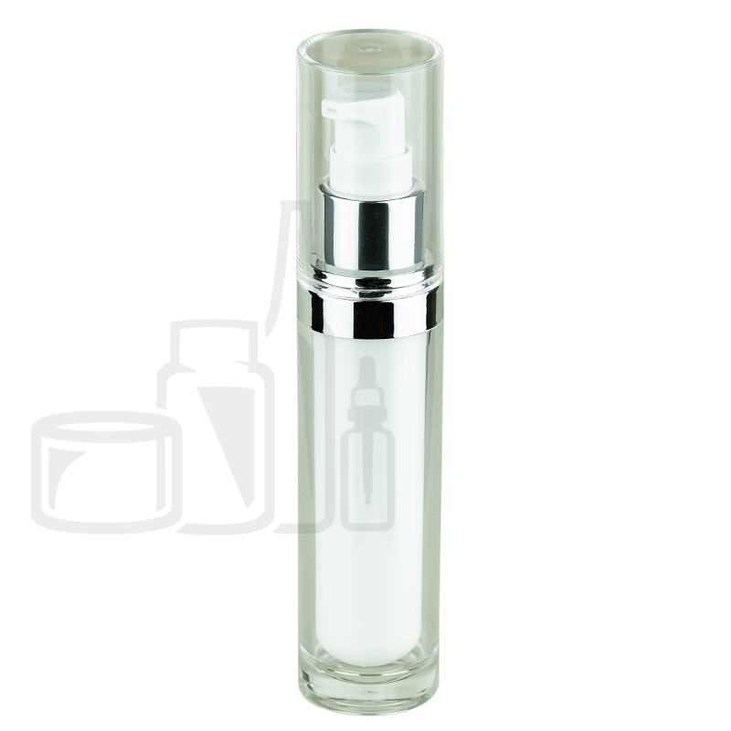 Stock 30ml double wall acrylic bottle with white inner bottle