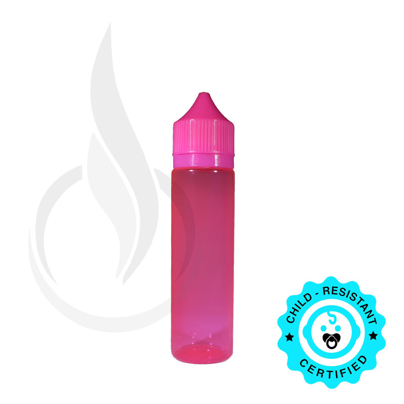 V1 - 60ML PINK PET Plastic CHUBBY GORILLA BOTTLE W/ CRC/TE PINK CAP