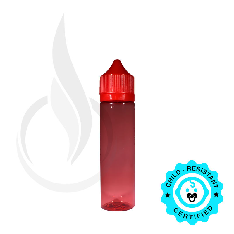V1 - 60ML RED PET Plastic CHUBBY GORILLA BOTTLE W/ CRC/TE RED CAP